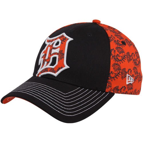 New Era Detroit Tigers Ladies Navy Blue-Orange Lace Shimmer Adjustable Hat