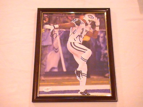BRAYLON EDWARDS SIGNED AUTOGRAPHED 8/10 PHOTO NEW YORK JETS COA + HOLOGRAM JSA