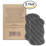 Konjac Exfoliating Sponge with Bamboo Charcoal - 2 Pack - 100% Natural Charcoal Body Sponge for Improving Skin's Look and Feel - Full Body Charcoal Sponge with Attached String for Hanging to Dry (2)