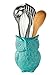 Owl Utensil Holder by Comfify - Decorative Ceramic Cookware Crock & Organizer, in Lovely Aqua Blue Color - Utensil Caddy and Perfect Kitchen Ceramic D?cor Gift - 5? x 7? x 4? Size