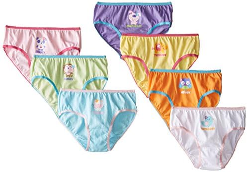 Danawear Little Girls' Solid 7 Pack Girls Brief, Solids, 4T