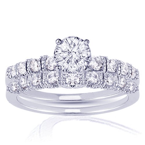 1.35 Ct Round Diamond Vintage Milgrain Heirloom Engagement Wedding Ring Set 14K