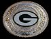 Green Bay Packers Western Style Silver/Gold Buckle Belt Buckle