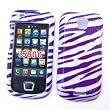 Samsung Galaxy 3 i5800 Snap On Protector Hard Case "White & Purple Zebra Pattern" Design
