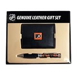 Philadelphia Flyers Leather Tri-Fold Wallet & Comfort Grip Pen Gift Set