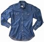 Wrangler Men's Cowboy Cut Work Western Long Sleeve Shirt, Blue Stonewashed, 2X Tall