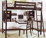 Cappuccino Finish Workstation Bunkbed Bunk Bed PC Desk