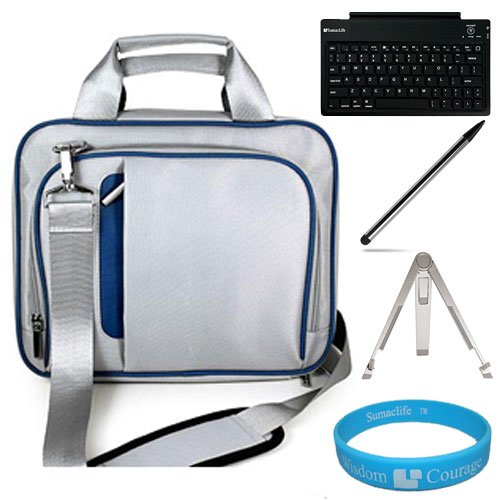 Silver and Blue Pinn Shoulder Bag Carry Case 