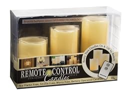 Gerson Company Flameless Ivory Pillar Candles with Remote Control, Set of 3