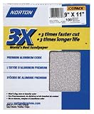 Norton 2640 Sandpaper 3X 100-Grit 9-by-11-Inch Sheets, 20-Sheets per Pack