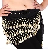 Buy Home Chiffon Dangling Gold Coins Belly Dance Hip Skirt Scarf Wrap Belt