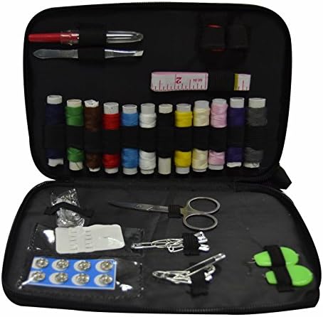 Sewing Kit & Embroidery Kit + Brother 4g USB Stick+ GergoryDes Embroidey Mahcince Design collections & GergoryDes Basic Beginner Embroidery Video Tutorial for Brother Embroidey Machine,Compact Zippered Hiqh Quality Filled with Sewing Notions Supplies Perfect for Beginners, Travel, Home, Travel & Emergency sewing Accessories and Embroidery Kit Perfect Gift(Medium)