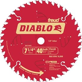 Freud D0740X Diablo 7-1 4 40 Tooth ATB Finishing Saw Blade with 5 8-Inch Arbor, Diamond... by Diablo