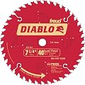 Freud D0740X Diablo 7-1/4 40 Tooth ATB Finishing Saw Blade with 5/8-Inch Arbor, Diamond Knockout, and PermaShield Coating