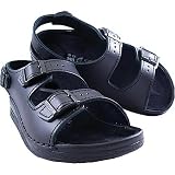 Tatami by Birkenstock Nebraska Black Leather Backstrap Sandal at TATAMI