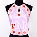 Floral Satin Halter Neck Top Strap Violet One Size