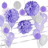 Party Decoration Kit - Purple and White Party Supplies