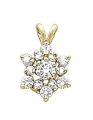 18K Yellow Gold Diamond Cluster Pendant - 0.62 Ct. -- LIFETIME WARRANTY