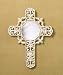 Antique Ivory Cross Wall Mirror
