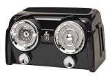 Crosley Radio CR52-BL 1950s Dashboard Style Radio with Clock-Black Radio