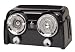 Crosley Radio CR52-BL 1950s Dashboard Style Radio with Clock-Black Radio