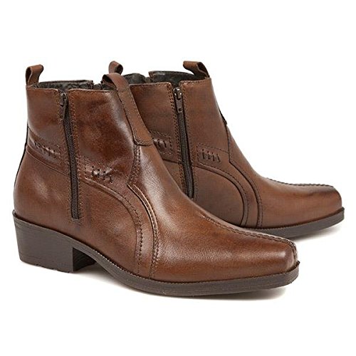 WideFit Leather Cowboy ankle boots with Cuban Heel
