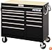 Waterloo MG4612BK 46-Inch Wide by 24-Inch Deep by 42-1/4-Inch High Extreme Use Black Tool Cart with 12 Ball Bearing 12 Drawers and Roll Cage Construction
