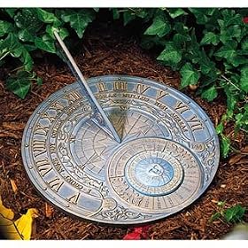 Cast Aluminum Metal PERPETUAL CALENDAR Garden Sundial by WHITEHALL PRODUCTS Verdigris...