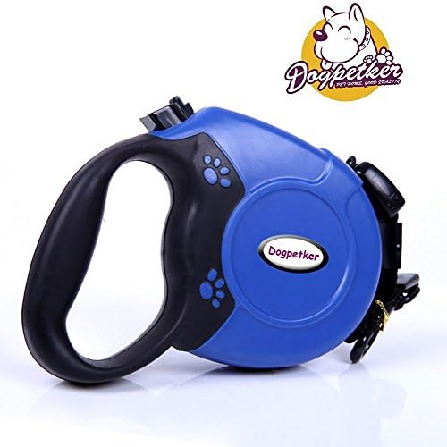 Dogpetker dog Retractable leash 26 Ft With Sturdy Nylon Rope, Comfortable Hand Grip, One Button Brake &amp; Lock for Small Medium Large Dogs,Perfect for Training Backyard Use and Walking