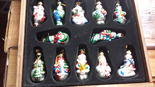 Thomas Pacconi Classics 2002 Collection of 12 Blown Glass Snowman Ornaments