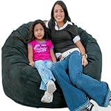 4-feet Black Cozy Sac Bean Bag Chair Love Seat