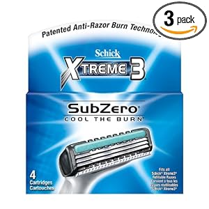 Schick Xtreme3 Cartridges, 4-Count Packages (Pack of 3)