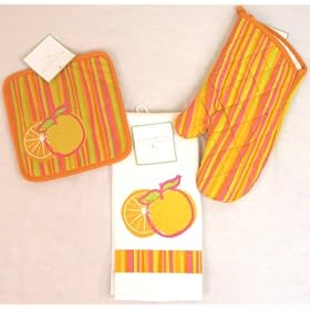 Just For Kitchen Orange Oven Mitt by Bed and Bath