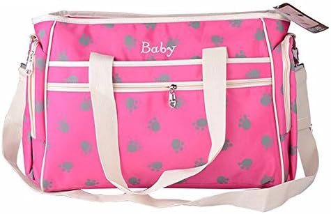 Footprint Pattern Printed Faille Material Baby Nappy Diaper Changing Bag With Mat