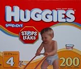 Huggies Snug & Dry Size 4 (22-37 lb) - 200 Diapers