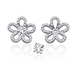 10K White Gold 1/3 ct. Diamond Floral Earring Jackets