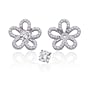 Sterling Silver 1/3 ct. Diamond Floral Earring Jackets