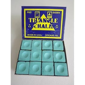 Triangle snooker / pool / billiards chalk - box of 12 light green