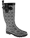 Capelli New York Small Daisy Lace Printed Ladies Tall Rubber Rain Boot