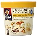 Quaker Real Medleys Super Grains Instant Oatmeal Cup, Banana Walnut, 2.46 Ounces (Pack of 12)