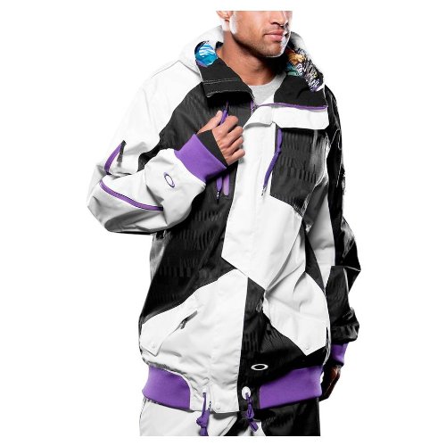 Oakley Mens Preferred Technical Jacket, White/Black Tracks, X-Large