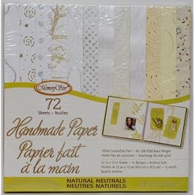 MemoryStor 72 Sheets/12 Designs Handmade Paper - Natural Neutrals