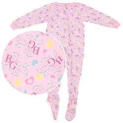 PinkBabyGirlFootedSleeperPajamasforToddlersandGirls