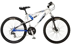 Mongoose Vanish Men's Dual-Suspension Mountain Bike (26-Inch Wheels, White)