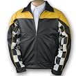 Leather Checkered Flag Racing Jacke