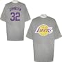 Earvin Magic Johnson Los Angeles Lakers Grey Big & Tall Jersey Name And Number T-Shirt