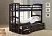 Twin Triplex Mocha Bunkbed with Storage and Trundle Bed