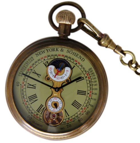Herren T.I.M.M.i (V1)Mechanische Sonne/Mond Taschenuhr mit zusätzlicher kleiner Sekunde mechanisch Taschenuhr