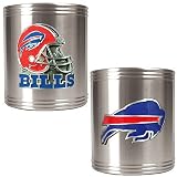 NFL Buffalo Bills Two Piece Stainless Steel Can Holder Set - Primary & Helmet Logo