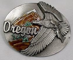 Oregon State 3-D Enamel Pewter Belt Buckle